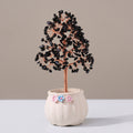 Black obsidian crystal tree décor