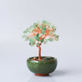 Green phantom quartz crystal tree décor