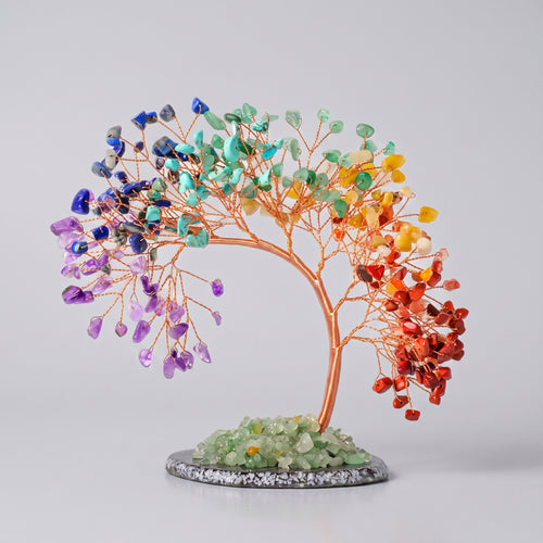 Seven chakra crystal tree décor