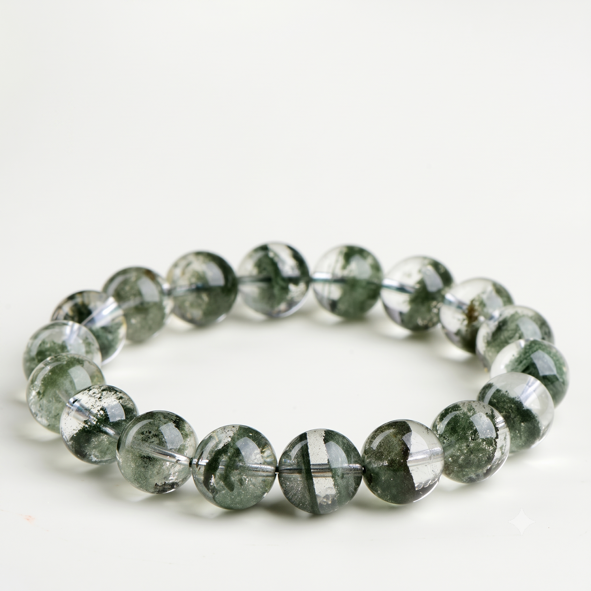 Green Phantom Bead Bracelet | Wealth & Growth